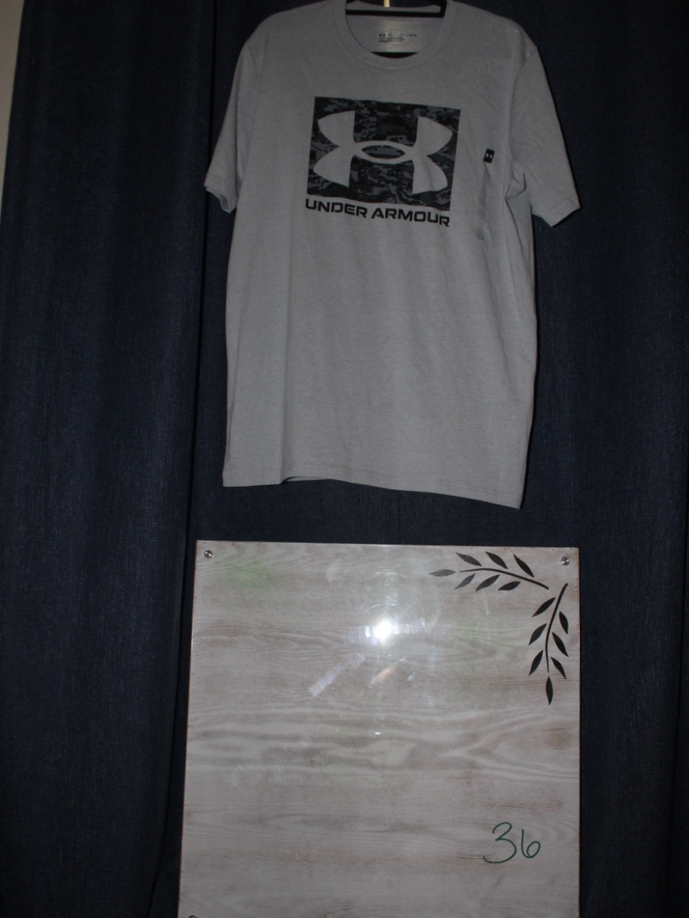 Under Armour Light Gray Logo Tee with Camouflage Emblem